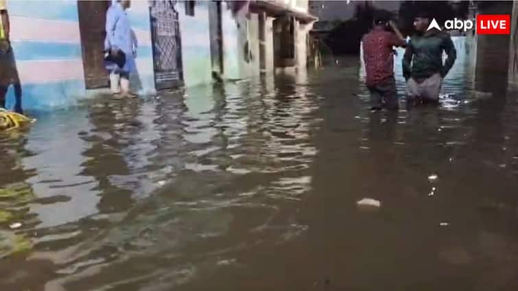 Flood havoc in Chadarghat areas due to opening of Gate of Himayat Sea in Hyderabad